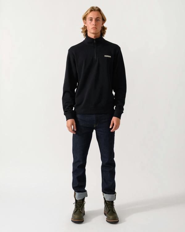 Napapijri Small Box Mens Half Zip Sweatshirt - Black Beauty 941