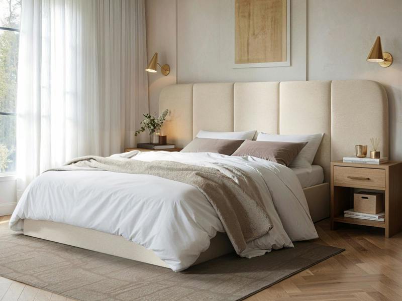 Sienna Hotel Ottoman Bed Cream Velvet