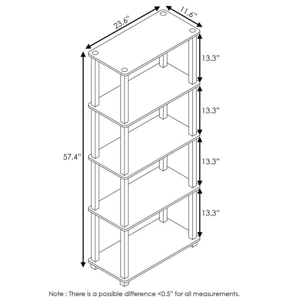 WALPLUS Turn-S-Tube 5-Tier Multipurpose Shelf Display Rack with Square Tubes, Americano/Black perfect for organized storage and display