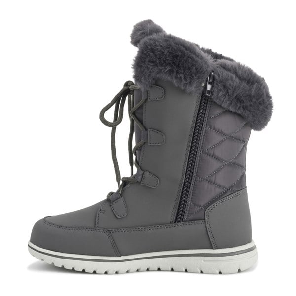 VIVA Polar Boot Women's Quilted Outdoor Cuff Snow Lace Up Faux Fur Boots