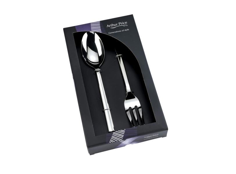 Arthur Price 'Horizon' Stainless Steel Pair of Large Serving Spoon and Fork Gift Boxed