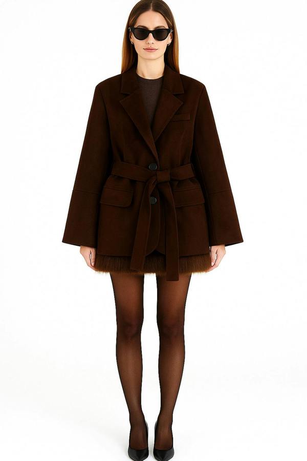 BALOU Suede Belted Jacket