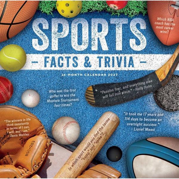 Sports Facts And Trivia Calendar 2027, Wall Calendars, Month To View, Sports, Gift