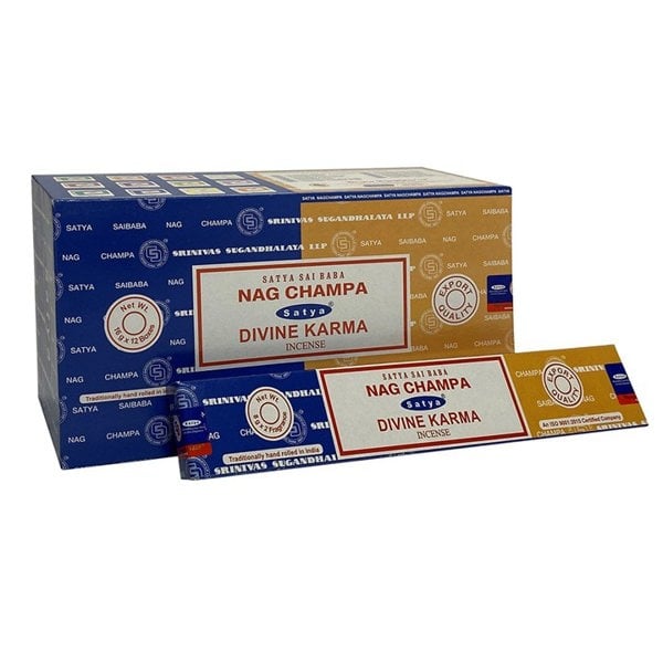 Serano Set of 12 Packets of Combo Satya Incense - Nag Champa Divine Karma