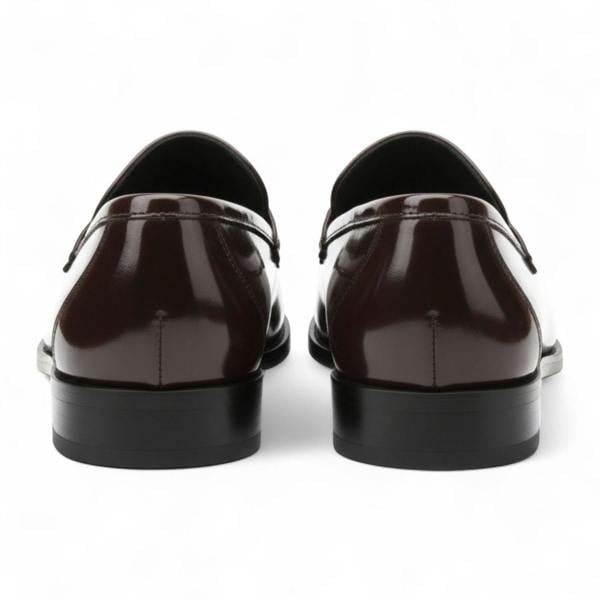 Dolcetto Mens Brown Patent Faux Leather Formal Penny Loafers