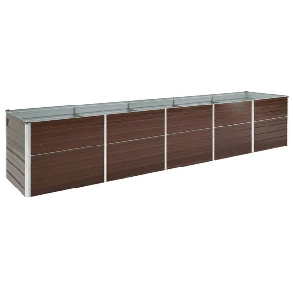 Berkfield Garden Raised Bed Galvanised Steel 400x80x45 cm Brown