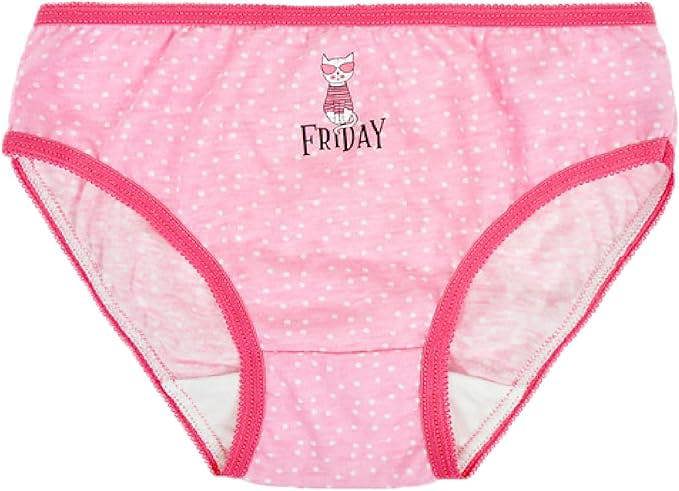 KAV Adorable Girls Printed Briefs - Comfortable Cotton Briefs Panties Knickers Underwear for Everyday Wear - Fun and Colorful Designs