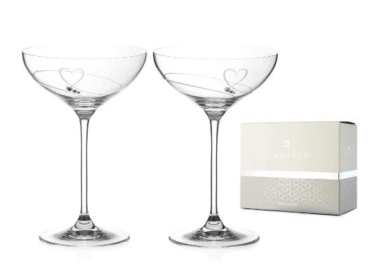 champagne coupe and saucers