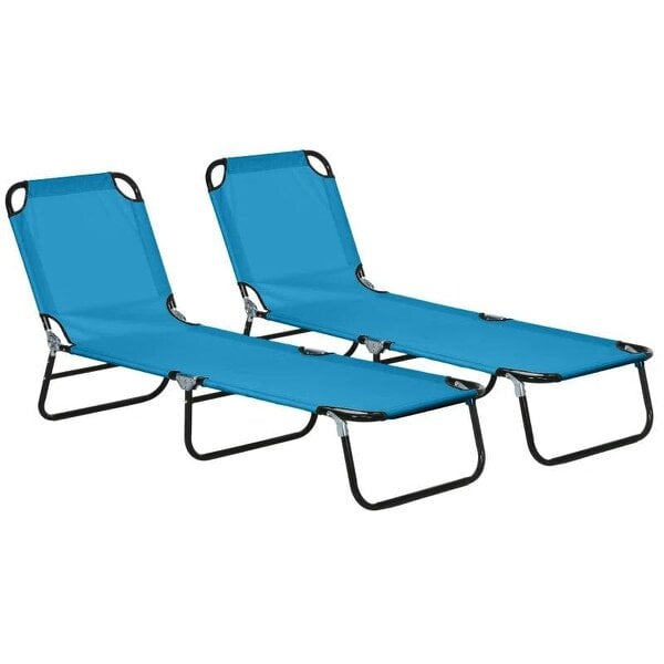 Bobobiy Garden Sun Lounger, with Five-Position Back - Sky Blue