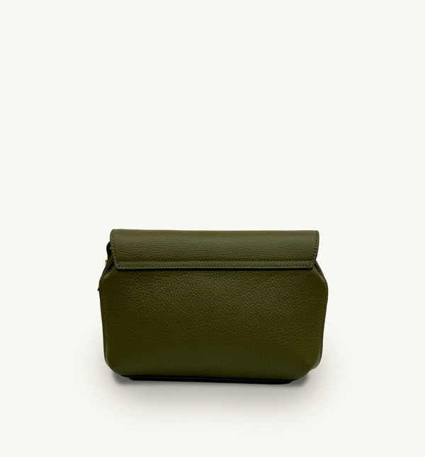 Apatchy London The Maddie Midi Leather Handbag - Olive