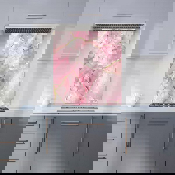 Warren Reed - Designer Light Rose Marble Effect Kitchen Splashback