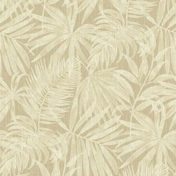 Grandeco Boutique Tropical Palm Leaf PVC-free Eco Wallpaper, Sand