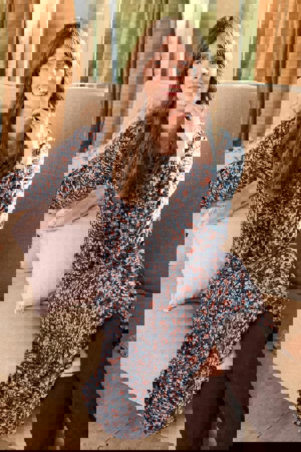 Celia Printed Midi Dress Red | Lily and Me Clothing