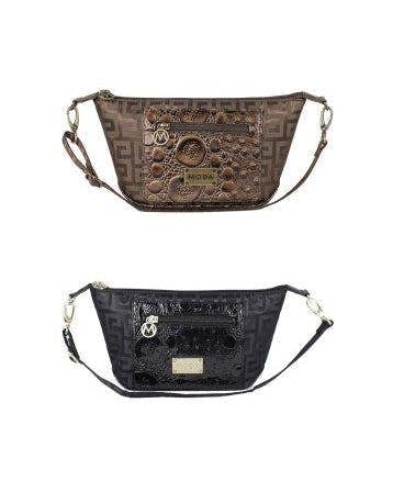 Moda Mika Ladies Shoulder Handbag with Zips and Removable Strap