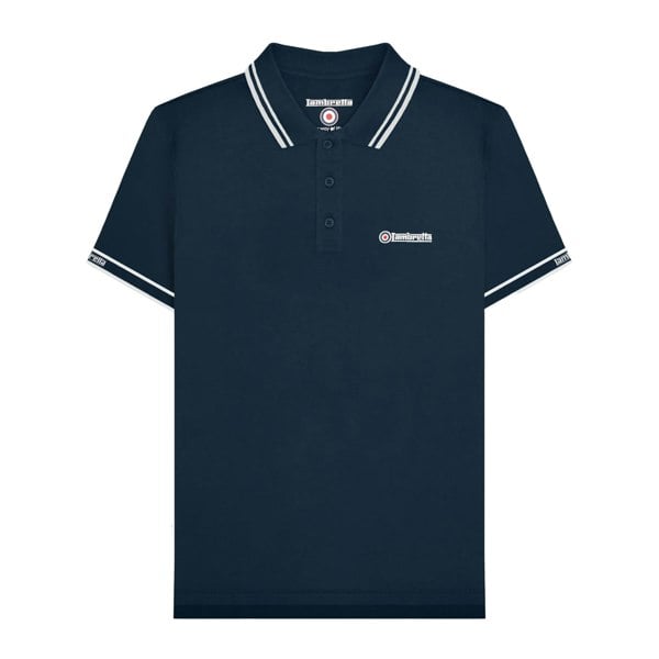 Lambretta Mens SS25 Branded Sleeve Polo Shirt - Navy