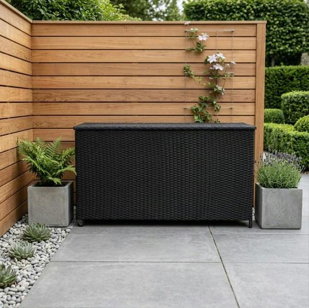 Jardi Rattan Cushion Storage Box 700L - Black