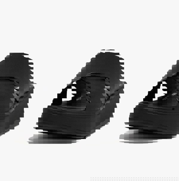FitFlop F-MODE LEATHER FLATFORM CROSS Womens Slides All Black