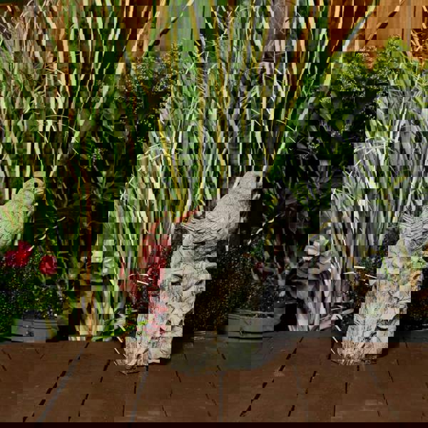 Robin on Post Statue | Bird on Post Stone Garden Ornament