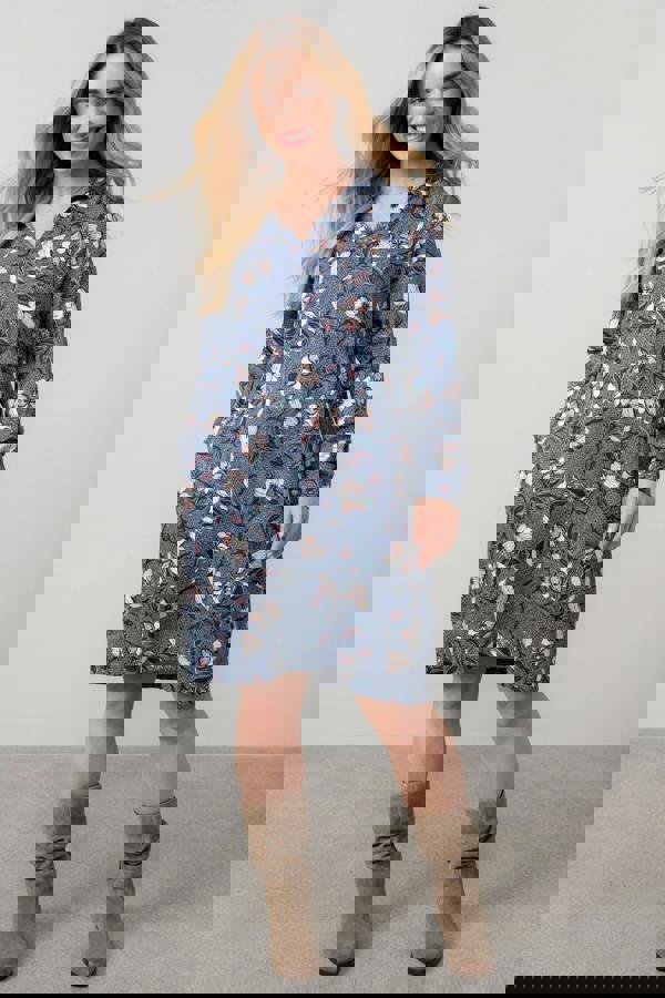 Lily & Me Emma Printed Shift Dress Navy