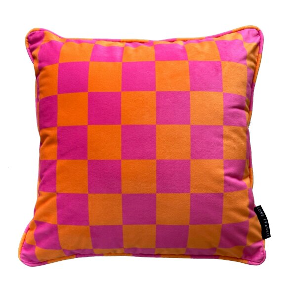 Love Frankie Tutti Frutti Reversible Checkmate & Helter Skelter Cushion