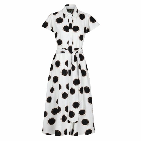 Lioness by TF Absolute Polka Dot Linen Short Sleeve Shirt Dress