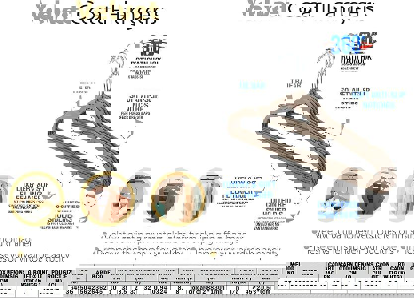 KAV Velvet Coat Hangers – Non-Slip Slim Clothes Hangers For Coats, Dresses With 360° Rotating Hook - Space-Saving Design For Wardrobe Organization