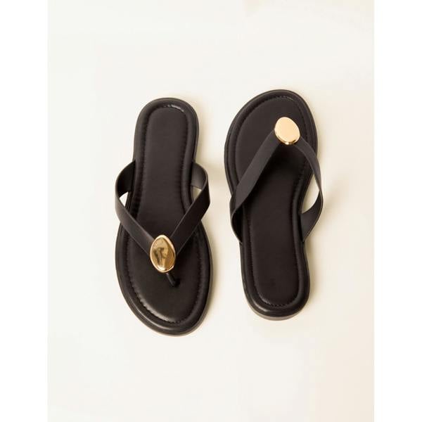 Blue Vanilla Pebble Embellished Flip Flops