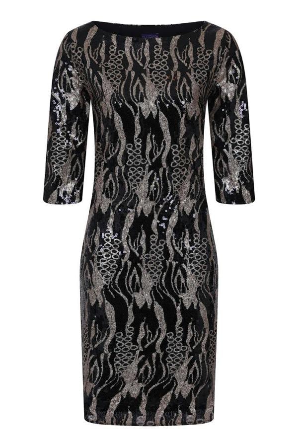HotSquash Knee-length Sequin Dress with Sleeves