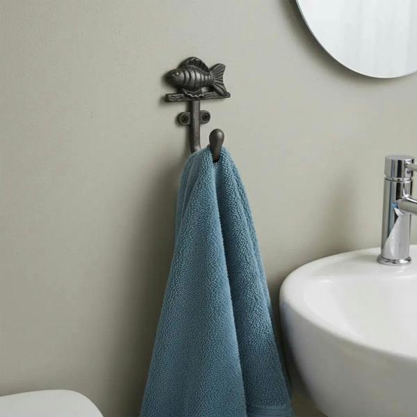Antique Cast Iron Goldfish Single Coat/Robe Hook - 105mm