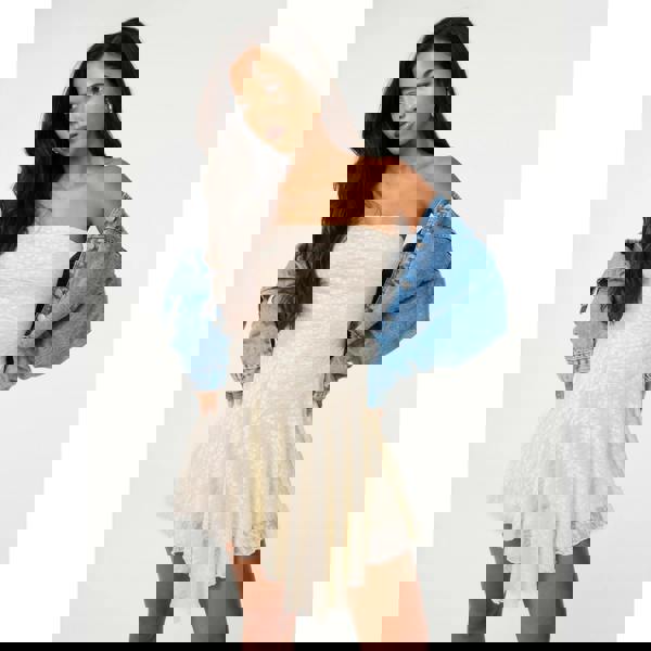 Pink Vanilla Lace Asymmetric Mini Dress