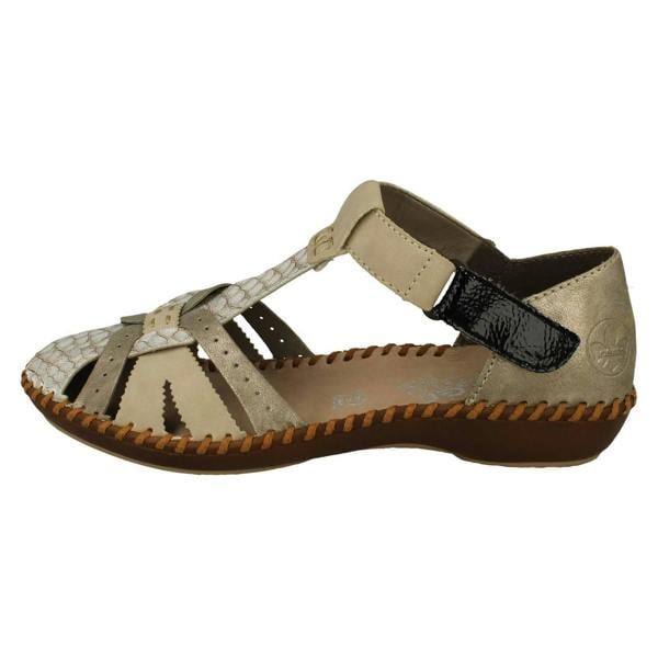 Rieker Ladies Rieker Cut Out Detailed T-Bar Summer Shoes M1650