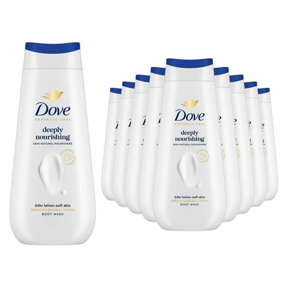 Dove Advanced Care Deeply Nourishing Body Wash 24H Micromoisture, 10x225ml