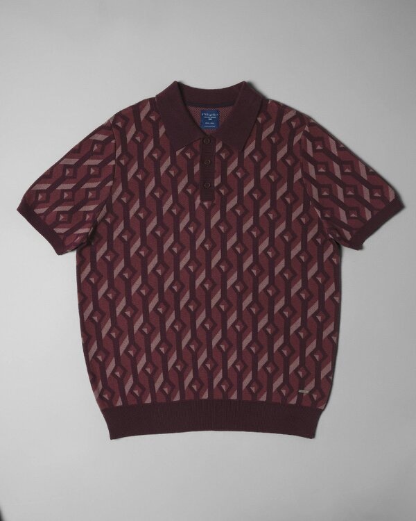 Steel & Jelly Rickman - Oval Chain Geometric Jacquard Knitted Polo Shirt