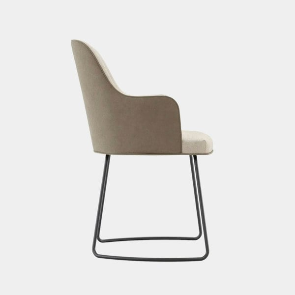 Domkapa Minimalismo Black Steel High-End Upholstered Dining Chair