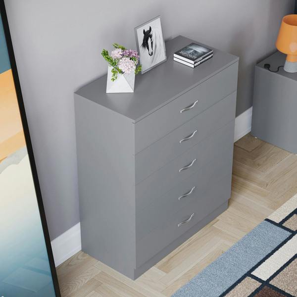 Vida Designs Riano 5 Drawer Chest, Black