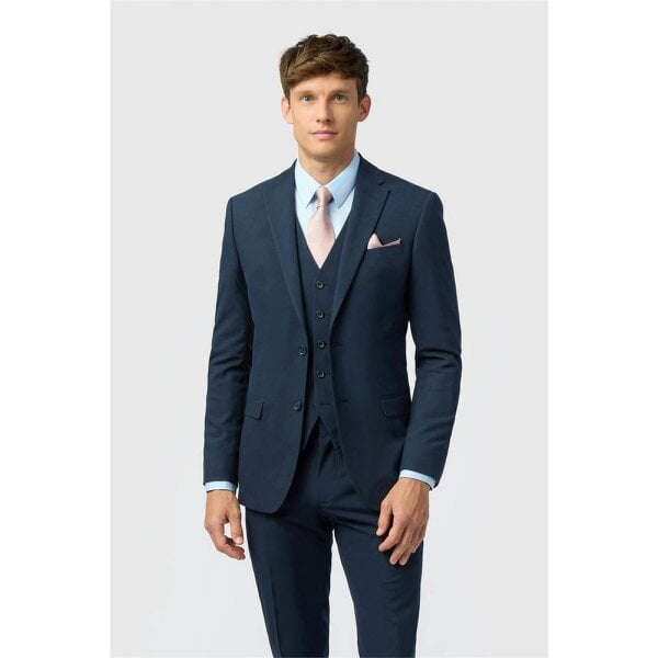 Limehaus Slim Fit Navy Stretch Jacket