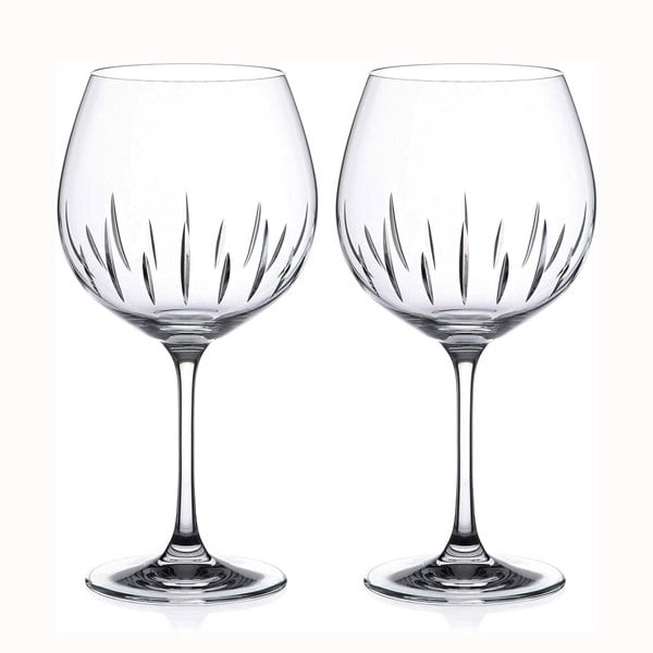 Diamante Crystal Gin Balloon Glasses 'Linea' - Pair