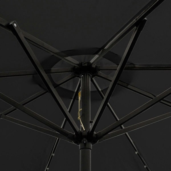 Monstershop Black 2.7m LED Tilt Parasol