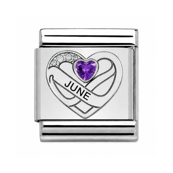 Serafina Birthstone Heart Charm | Italian Style Bracelet Charm