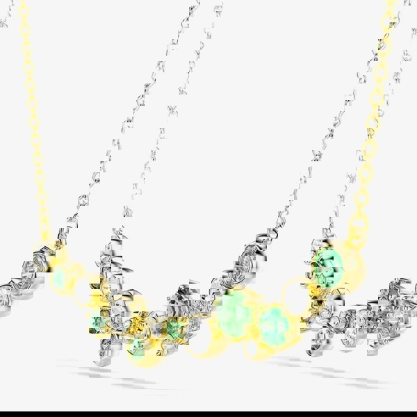 Swarovski Constella Gold Tone Plated Green & White Crystal Necklace 5732247