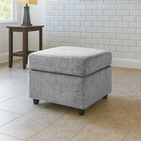 Furnishings For Less Monaco Chenille Fabric Footstool