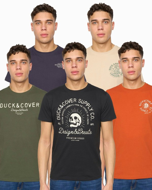 Duck and Cover Mullbarry T-Shirt -s 5pk Assorted