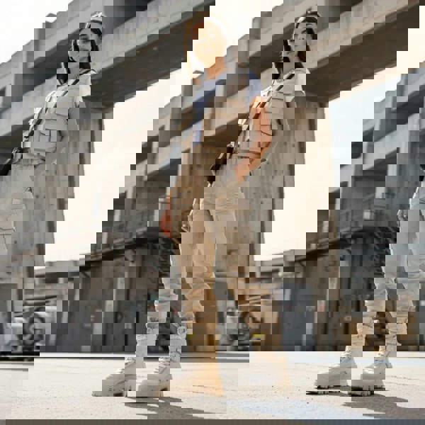 Buffalo ASPHA COM1 - Women’s Beige Combat Platform Boots