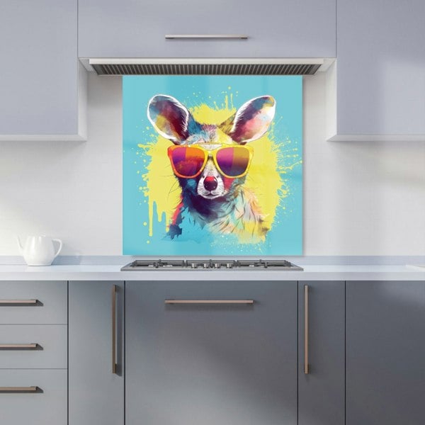 Warren Reed - Designer Splashart Wallaby In Glasses Kitchen Splashback