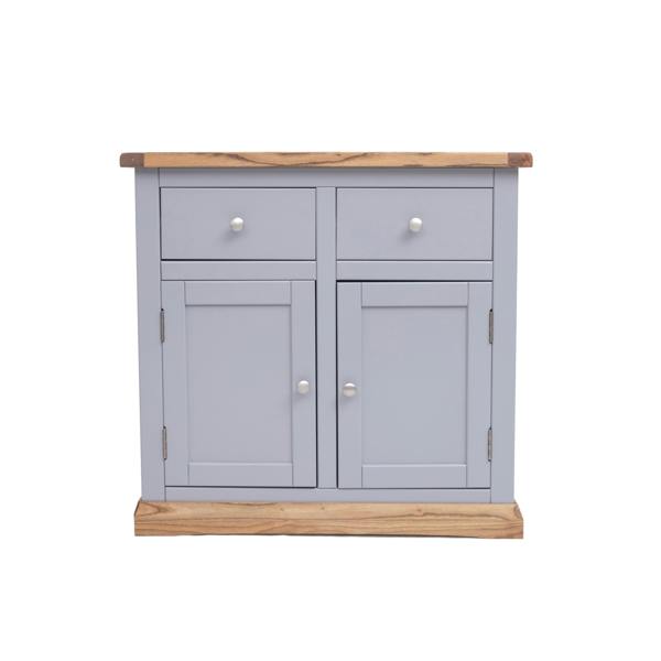 Cabinet Bits Biccari Grey 2 Drawer 2 Door Sideboard Chrome Knob