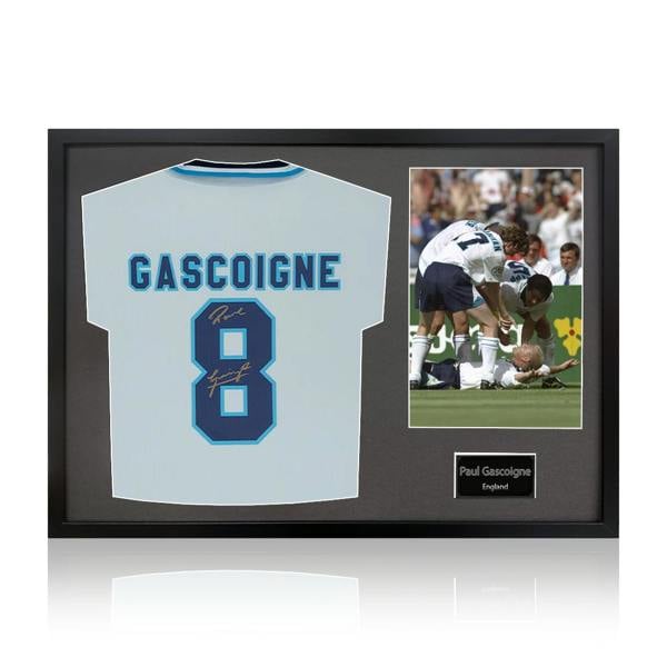 Paul Gascoigne Signed England 96' Shirt Classic Frame