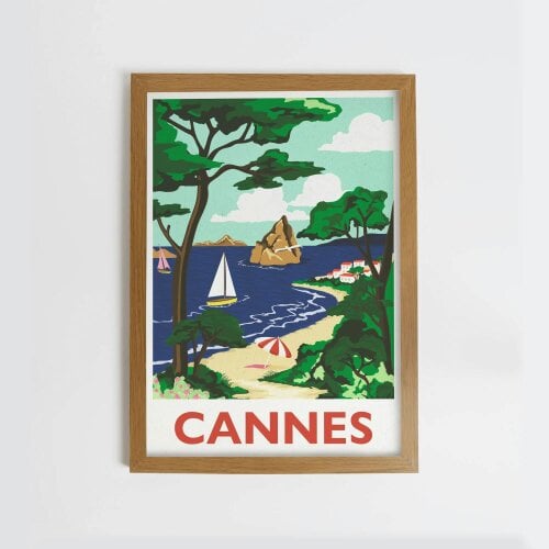 Joules Colourful Cannes 50 X 70 Wood Frame | Multicoloured