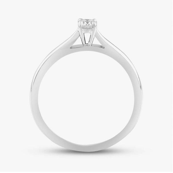 T. H. Baker 9ct White Gold 0.12ct Brilliant Cut Diamond Solitaire Ring 10-80-623/24-01-345 L