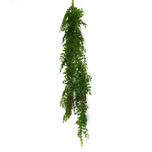 Leaf 6 x 100cm Hanging String of Pearls Fern Plant Dark Green