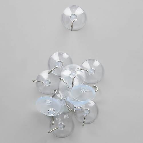 33mm 12 Pack Suction Cup Metal Hooks for Smooth Surfaces, Reusable Clear Hold image 7